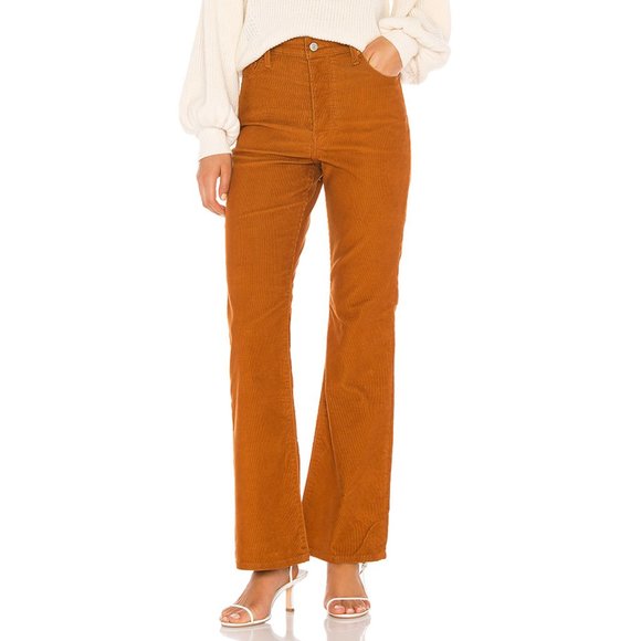 Levi's Ribcage Flare Corduroy Pants Caramel Cafe - Picture 7 of 15